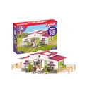 Produktbild: SCHLEICH Horse Club | Reiterhof mit Reiterin und Pferden 42344 | Set inkl. Mädchenfigur, 2 Pferden & Zubehör | tolles Geschenk für Kinder | Spielzeug ab 5 Jahren | 97 Teile | exklusiv bei Amazon