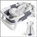 Produktbild: Faltbare Babybadewanne mit Temperatursensor Grau 63x43x20cm