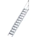 Produktbild: Alu-Treppe 45 Grad 12 Stufen B 600 mm lichte Höhe 2500 mm Ausladung 2761 mm,