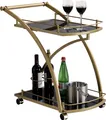 Produktbild: Servierwagen EVO edles Design Beistellwagen Servicewagen Teewagen in gold mit schwarzem Glas