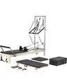 Produktbild: VEVOR Pilates Reformer Maschine für den Einsatz im Heim-Fitnessstudio, Krafttrainingsgerät mit doppeltem Widerstand, Reformer-Box & Sprungbrett, für Fortgeschrittene & Anfänger, bis zu 181,44 kg