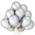 Produktbild: Luftballon Set Zahl 25 für Geburtstag Silberhochzeit Party Deko Ballons Silber