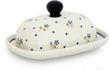 Produktbild: kleine Bunzlauer Keramik Butterdose oval für 125g (1/2 Stück Butter) Dekor 111