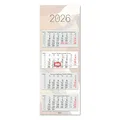 Produktbild: Timr 4-Monatskalender 2026 - Wandkalender 4 Monate mit Schieber - 90 cm Viermonatskalender mehrsprachig D/GB/F/ES I Motiv Beige I tr366