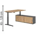 Produktbild: Hammerbacher Schreibtisch XBHM, 31002, asteiche, mit Sideboard, elektrisch verstellbar, 180 x 160cm