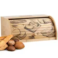 Produktbild: Brotbox mit Rolldeckel aus nachhaltigem Bambus Brotkasten Brotaufbewahrung