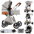 Produktbild: KIDUKU® 3 in 1 Kombi-Kinderwagen Buggy Reisebuggy inkl. Auto- Babyschale Faltbar
