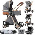 Produktbild: KIDUKU® 3 in 1 Kombi-Kinderwagen Buggy Reisebuggy inkl. Auto- Babyschale Faltbar