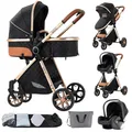Produktbild: KIDUKU® 3 in 1 Kombi-Kinderwagen Buggy Reisebuggy inkl. Auto- Babyschale Faltbar