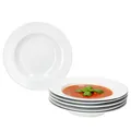 Produktbild: 6er Set Tommy Suppenteller weiß 200ml Porzellan 6 Personen tiefe Teller Pasta