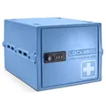 Produktbild: Lockabox One™ | Premium abschließbare Medikamentenbox | Mittelgroße, leichte & hygienische Medikamentenbox mit Schloss | Außenmaße 31 x 21 x 17 cm (Medi Blau)