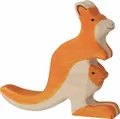 Produktbild: KÄNGURUH MIT JUMGEM von Holztiger Holztier Wildtier Beuteltier handgefertigt NEU