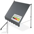 Produktbild: Juskys® Klemmmarkise Kapstadt 200x120 cm - Höhenverstellbar & UV-beständig - Balkon & Terrasse - Wetterfest & Sichtschutz - Terrassenüberdachung Grau
