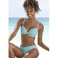 Produktbild: Bügel-Bikini S.OLIVER, Damen, Gr. 34, Cup D, grün (mint, weiß), Recycling-Polyamid, gestreift, Bikini-Sets Bügel-Bikini, in Knoten-Optik