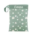 Produktbild: ARTEE Nasstasche für Kita-Wechselwäsche, Wasserdicht, Waschbar, mit Reißverschluss, Personalisierbar, mit Name, für Kindergarten, Strand, Sport (Daisies)