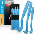 Produktbild: BluePet Zeckenhaken 3er Set mit Tasche, Zeckenentferner, Zeckenzange, Zeckenhebel Mensch & Tier