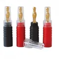 Produktbild: ✅Bananenstecker Lautsprecherstecker 4mm 4 Stück vergoldet High-End Federstecker