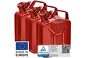 Produktbild: BW Benzinkanister Metall Kraftstoffkanister 3x 5 Liter - Rot - RAL 3000 (nach NATO Standard, Made in Europe), TÜV-geprüft und UN-Zulassung