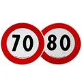 Produktbild: 4R Quattroerre.it 1545/40 Selbstklebende Geschwindigkeitsbegrenzung 70 und 80 km/h, EU genehmigt