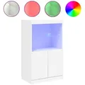 Produktbild: vidaXL Sideboard NA Sideboard mit LED Leuchten Weiß 60,5x37x100 cm Glas Vitrine weiß