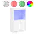 Produktbild: vidaXL Sideboard NA Sideboard mit LED Leuchten Weiß 60,5x37x100 cm Glas Vitrine