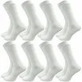 Produktbild: GAWILO Socken für Herren aus 100% Baumwolle - Ohne drückende Naht - mit Komfortbund (8 Paar) in schwarz, grau, blau, weiß & natur - mit handgekettelter Zehenspitze weiß 43-46