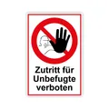 Produktbild: Zutritt für Unbefugte verboten Schild 20 x 30 cm aus stabiler PVC Hartschaump...