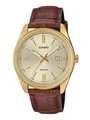 Produktbild: Casio MTP-1302PGL-9AVEF Herrenuhr Goldfarben Lederband braun Ø38,5mm