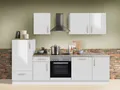 Produktbild: Menke Küchenblock Premium 270/280/300/310cm (mit Geschirrspüler, 280 cm / Weiss glanz, Frei Bordsteinkante)