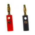 Produktbild: ✅Bananenstecker 4 Stück 2+2 4mm Lautsprecherstecker Vergoldet Modellbau