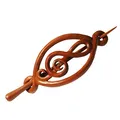 Produktbild: ISLAND PIERCINGS Haarspange Haarklammer Notenschlüssel Handarbeit aus Holz HS55 - Unisex - Brown - Treble Clef - ca. 4.5 x 10 cm - 1 Stück