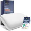 Produktbild: CALMONT - Seitenschläferkissen mit Bezug I Bauchschläferkissen I Ergonomisches Kopfkissen I Kopfkissen Nackenschmerzen I Mit Schweizer Arzt entwickelt I RedDot Award Gewinner (70x40 cm)