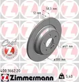 Produktbild: 2x Bremsscheibe Zimmermann 400.3662.20 2 Bremsscheiben Hinterachse Hinten