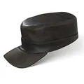 Produktbild: Black Forest Fox Herren Damen Leder Cuba Army Cap Hut Schirmmütze in Brown-Anilin
