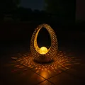 Produktbild: Solarleuchte Gartendeko Außenlampe orientalisch bronze LED Balkonleuchte gold