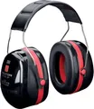 Produktbild: 3M Peltor Kapselgehörschutz H540A Optime III | SNR 35 dB | Kopfbügel | Doppelschalentechnologie | Schwarz Rot