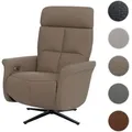 Produktbild: Relaxsessel HWC-L10, TV-Sessel Liegesessel, Liegefunktion drehbar, elektrisch verstellbar Voll-Leder ~ taupe