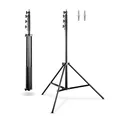 Produktbild: Walimex pro AIR 380 Deluxe 2er Set Lampenstativ 380cm - Lichtstativ mit Luftfederung, Höhe max 380cm, 15 kg Traglast, sehr hoch und stabil, Aluminium Leuchtenstativ für Fotografie Studio Outdoor