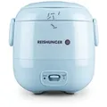 Produktbild: REISHUNGER Mini Reiskocher, hellblau | 0,3 L - 1-2 Portionen | hochwertige Keramikbeschichtung - Premium Topf | Handliche Größe für kleine Haush... - Hellblau
