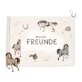 Produktbild: mintkind® Schulfreundebuch Pferde K – Freundebuch Grundschule für Mädchen mit handgemalten Illustrationen, 30 Freundeseiten, Geburtstagskalender, Malrätsel, stabiles Hardcover DIN A5 Querformat