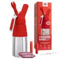 Produktbild: iSi Creative Whip Sahnespender 500ml , iSi Red , hochwertiger Edelstahl , inkl. 2 iSi Sahnekapseln & 2 Garniertüllen , iSi Sahnespender für Sahne, Dessert & herzhafte Dips , Spülmaschinenfest