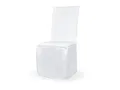 Produktbild: Elegante Stuhlhusse Weiß für Hochzeit 107x49x41cm, Stuhldeko aus Satin-Polyester Matte Stuhldekoration, Standesamt Deko Hochzeitsdeko