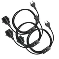 Produktbild: EAZY CASE - 3x Lampenfassung E27 mit Kabel aus Stoff [MIT SCHALTER] - Fassung E27 mit Kabel - Lampenfassung mit Schalter - Lampenkabel mit Fassung - Glühbirne mit Kabel - DIY Lampenfassung mit Stecker