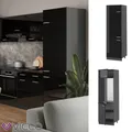 Produktbild: Kühlumbauschrank Küchenschrank R-Line Solid Anthrazit Schwarz 60 cm modern Vicco