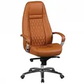 Produktbild: AMSTYLE Chefsessel, SPM1.299 Leder braun, Gestell silber