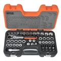 Produktbild: Bahco S530T Durchsteck Steckschlüssel Satz 1/2 - 1/4 - 3/8 Zoll 53 tlg im Koffer