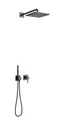 Produktbild: KEUCO IXMO Duschsystem 2 Verbraucher, schwarz, Komplett-Set mit IXMO Einhebelmischer, Kopf- und Handbrause, Brauseschlauch, Brausehalter, Rosetten eckig