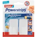 Produktbild: Tesa Waterproof Haken Weiß eckig 2 Stück mit 2 x Powerstrips Large