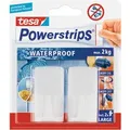 Produktbild: Tesa Waterproof Haken Weiß eckig 2 Stück mit 2 x Powerstrips Large