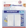 Produktbild: tesa Powerstrips Haken Waterproof Wave, weiß - selbstklebender Wandhaken für Dusche und Bad, groß - Kunststoff-Badhaken - belastbar bis 2 kg